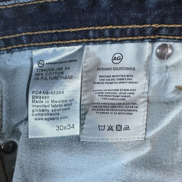 AG Adriano Goldschmied The Everett Slim Straight Jeans Mens 30x34 Blue Denim Men - Picture 5 of 11